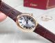 2017 Copy Cartier Baignoire Gold Silver Face Brown Leather Strap 25mm Watch (2)_th.jpg